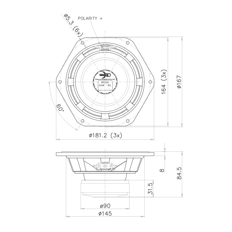 Faital Pro 6FE100 - 6 inch 100W 8 Ohm Loudspeaker