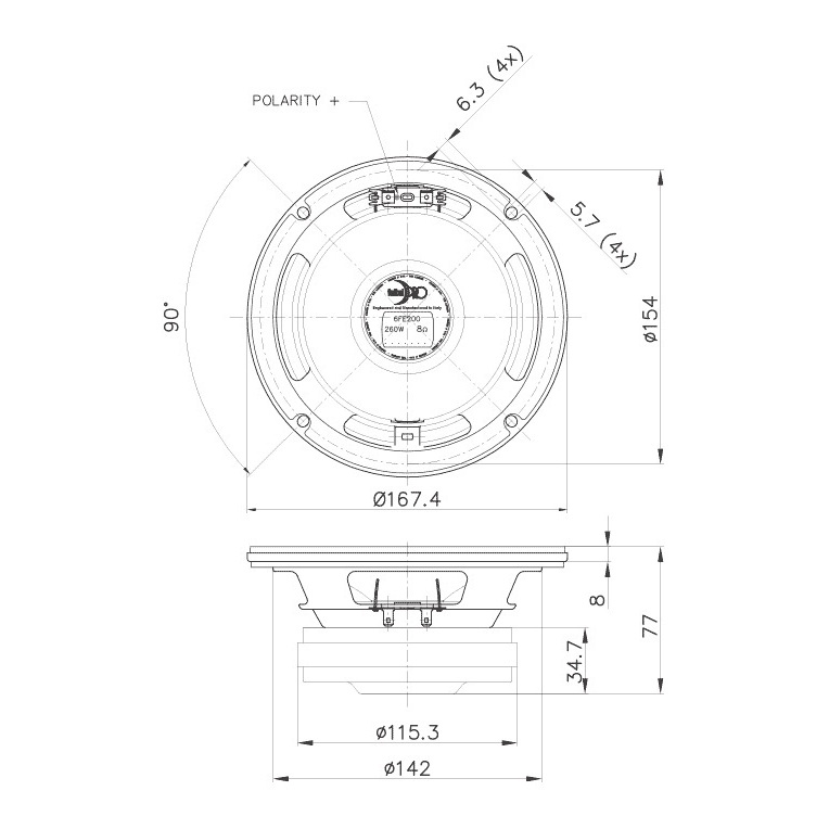 Faital Pro 6FE200 - 6 inch 130W 4 Ohm Loudspeaker