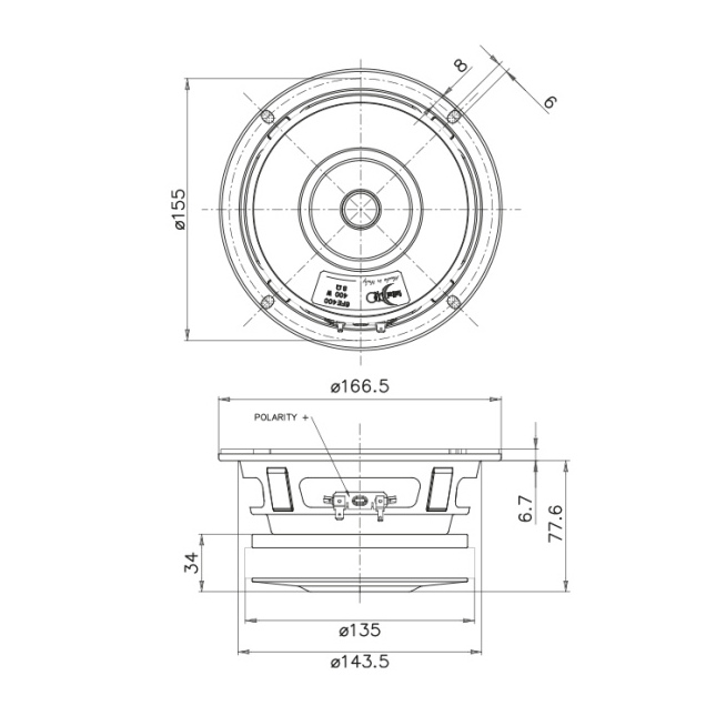 Faital Pro 6FE400 - 6 inch 200W 8 Ohm Loudspeaker