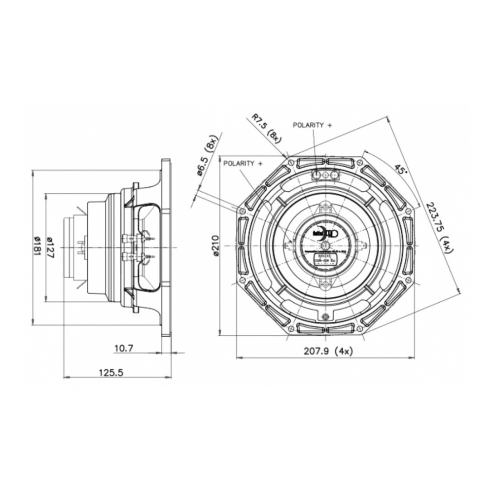 Faital Pro 8HX240 8 inch Coaxial Loudspeaker