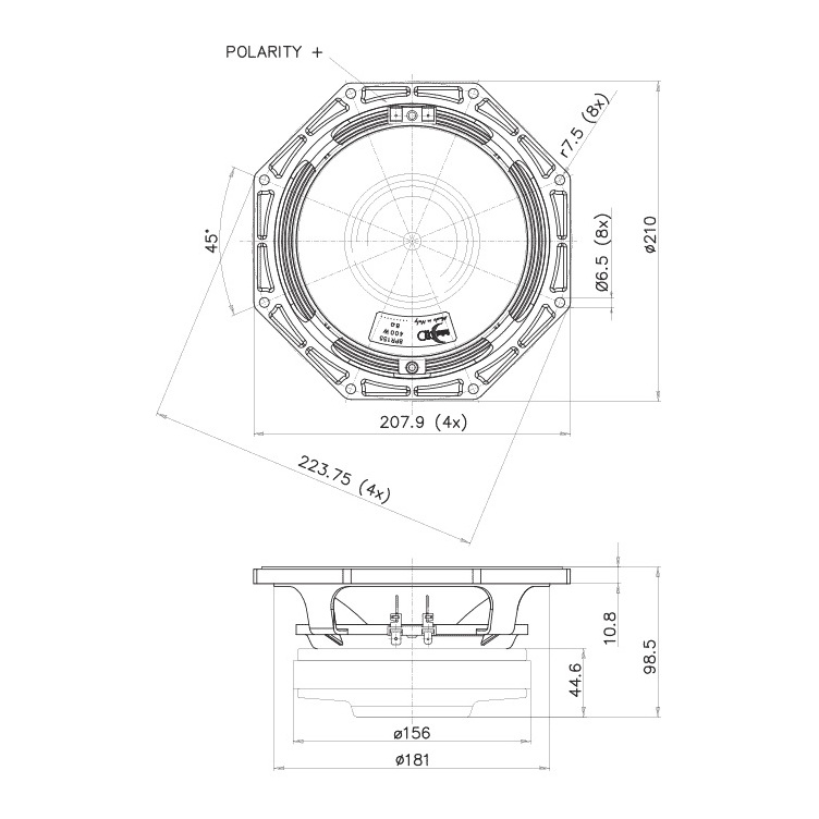 Faital Pro 8PR155 8 inch 200W 8 Ohm