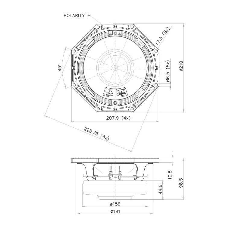 Faital Pro 8PR210 8 inch 200W 8 Ohm