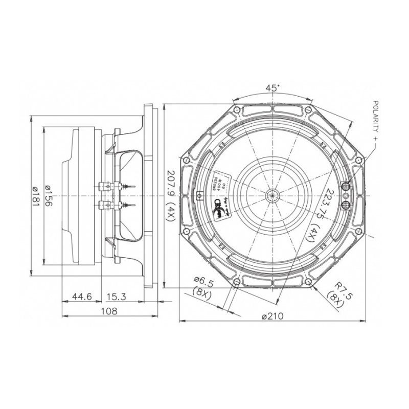 Faital Pro 8RS250 8 inch 200W 8 Ohm