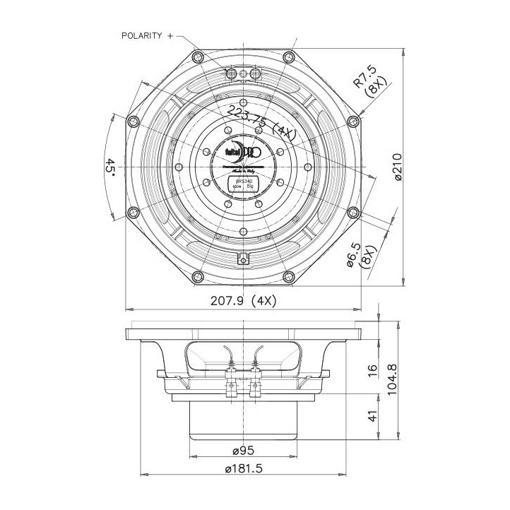 Faital Pro 8RS340 300W 8 Ohm Loudspeaker Driver