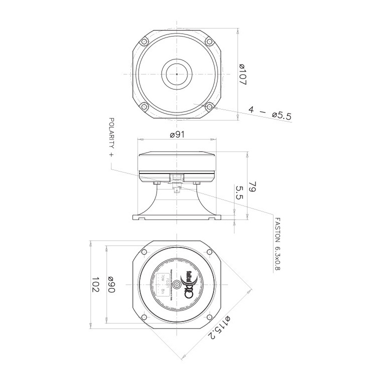 Faital Pro FD371 35W Tweeter 8 Ohm