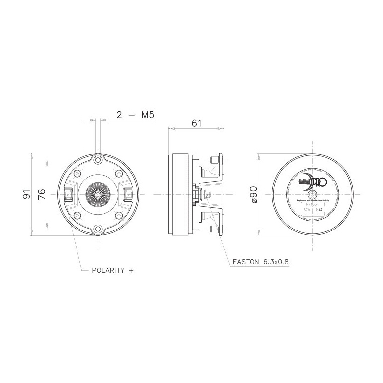 Faital Pro HF105 1 inch Compression Driver 40 W 8 Ohm