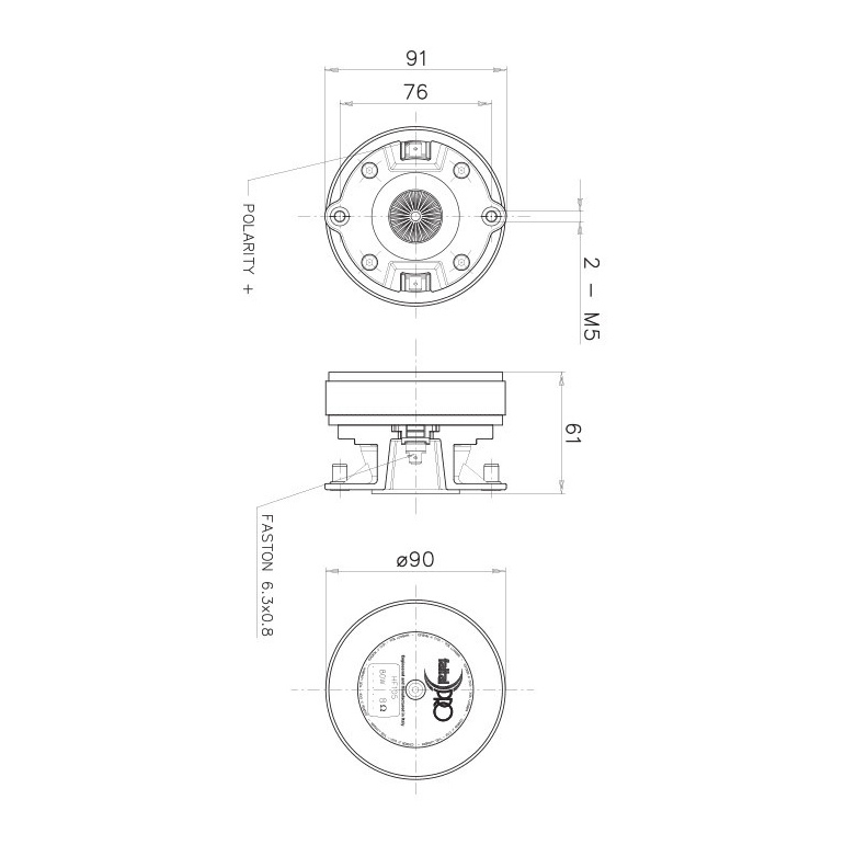 Faital Pro HF105 1 inch Compression Driver 40 W 16 Ohm