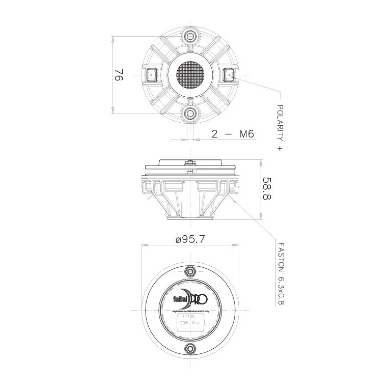 Faital Pro HF106 1 inch Compression Driver 60 W 16 Ohm