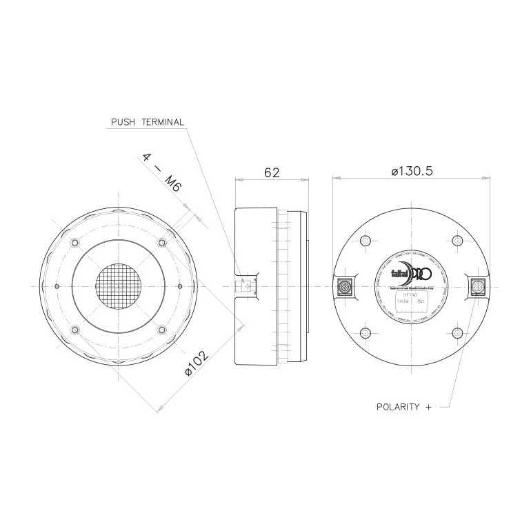 Faital Pro HF140 1.4 inch Compression Driver 70 W 8 Ohm