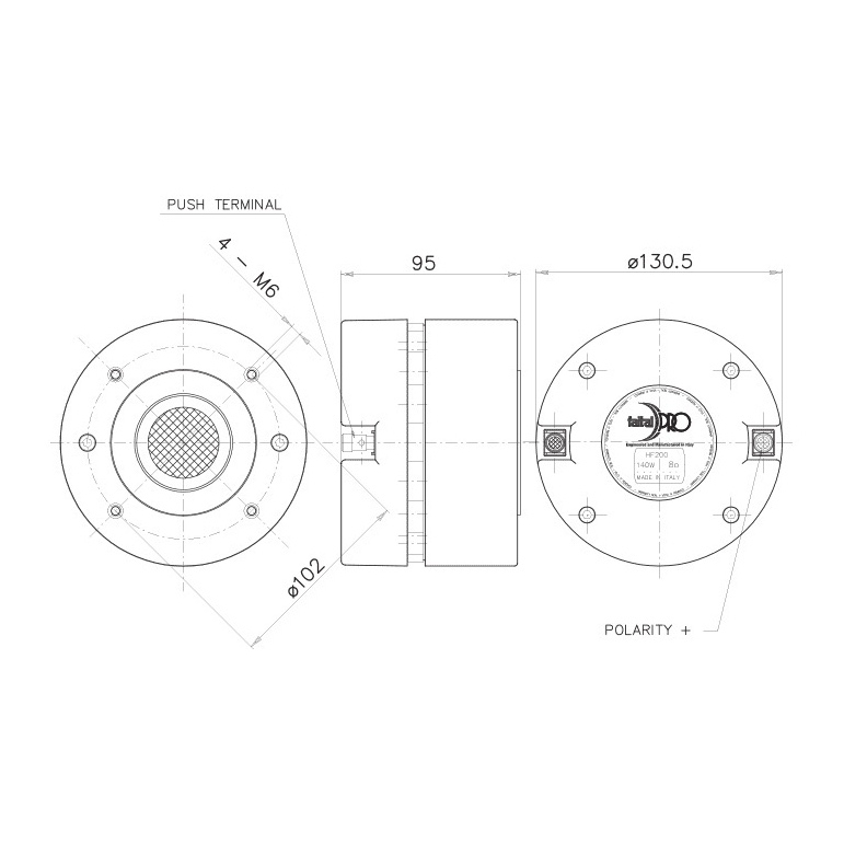 Faital Pro HF200 2 inch Speaker Driver 70 W 16 Ohm