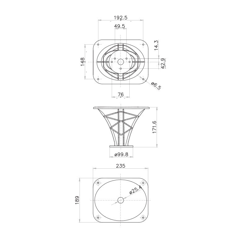 Faital Pro LTH 102 1 inch Bolt On Horn Flare 60 x 50 Dispersion