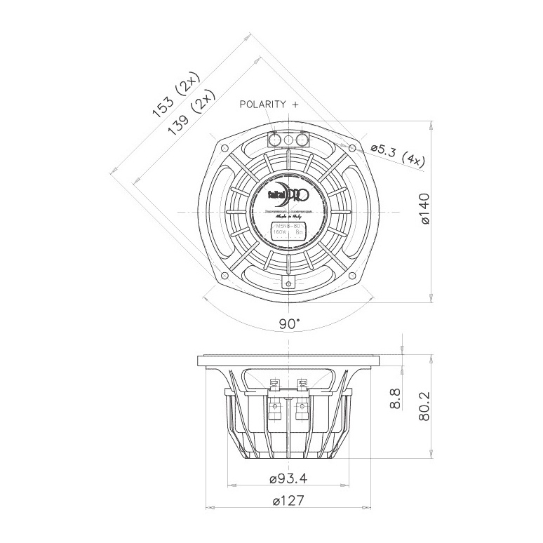 Faital Pro M5N8-80 5 inch 80W 8 Ohm