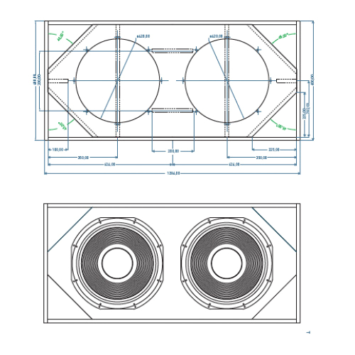 Fane EN21802 2x18 inch Subwoofer Speaker Cabinet Design Plan