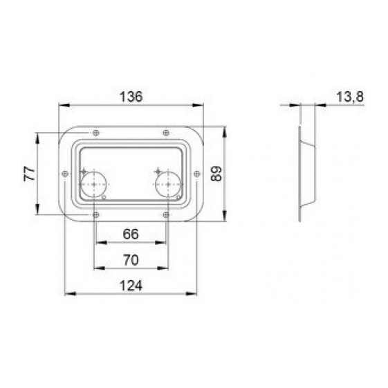 Pack of 2 Recessed Steel Connector Plate for 2 x Speakon or XLR