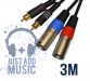 Click to see a larger image of JAM 2 x RCA Phono to 2 x Male XLR Cable 3.0m