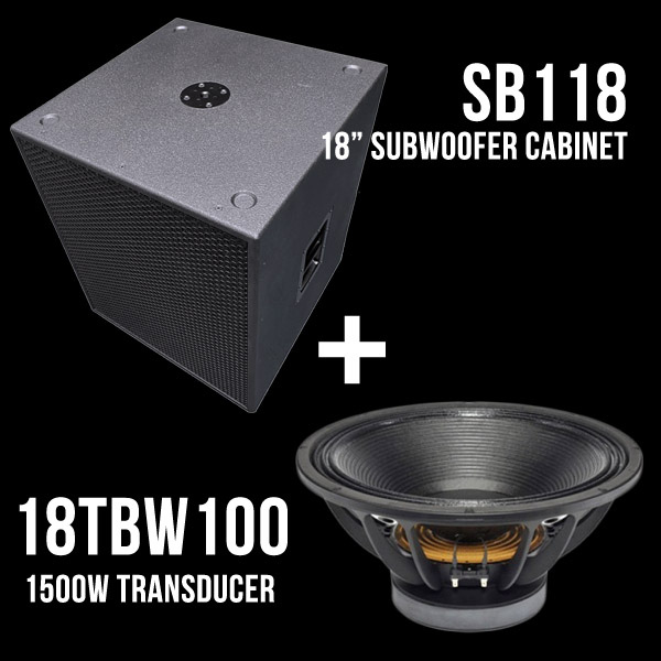 JAM Systems SB118 Cabinet with 18TBW100 1500W Woofer