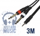 Click to see a larger image of JAM Stereo Minijack to Twin 1/4 inch Mono Jack Cable 3m