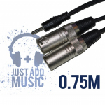JAM Mini Jack to 2 x XLR Male Cable 0.75m