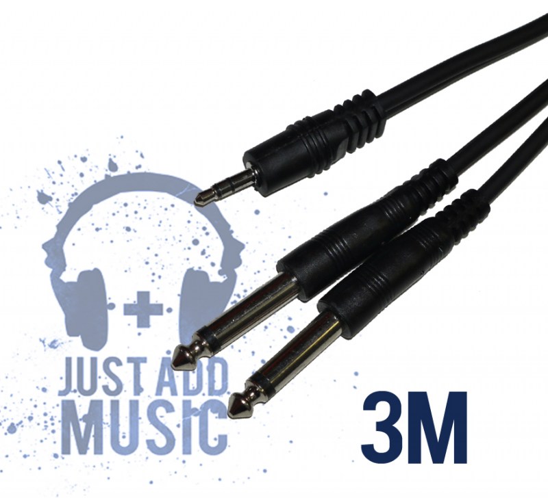 JAM Mini Jack to 2 x Mono Jack Cable 3m