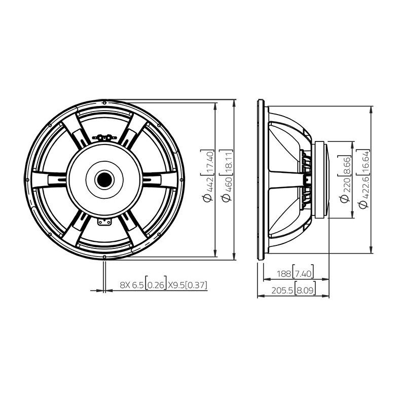 Lavoce SAF184.02 - 18 inch 1200W 8 Ohm Loudspeaker