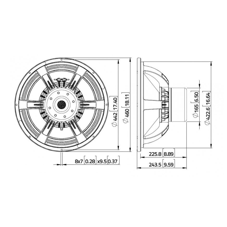 Lavoce SAN184.50iP - 18 inch 1400W 2 Ohm Loudspeaker