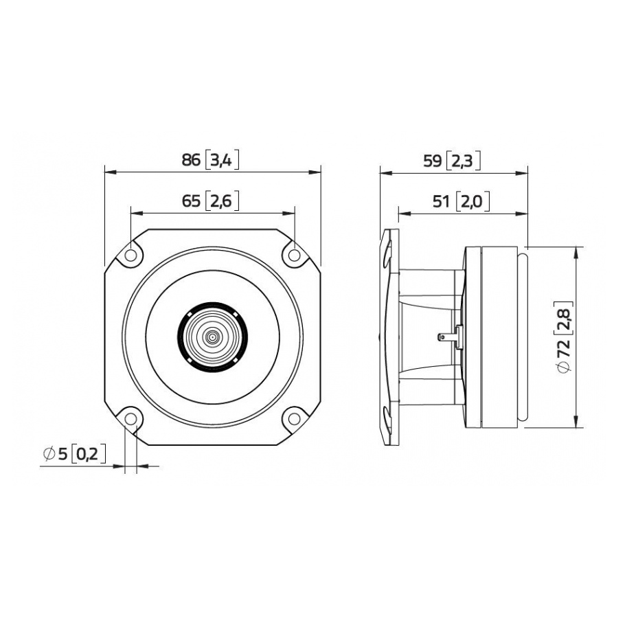 Lavoce BF10.10LA - 20W 8 Ohm Compression Tweeter