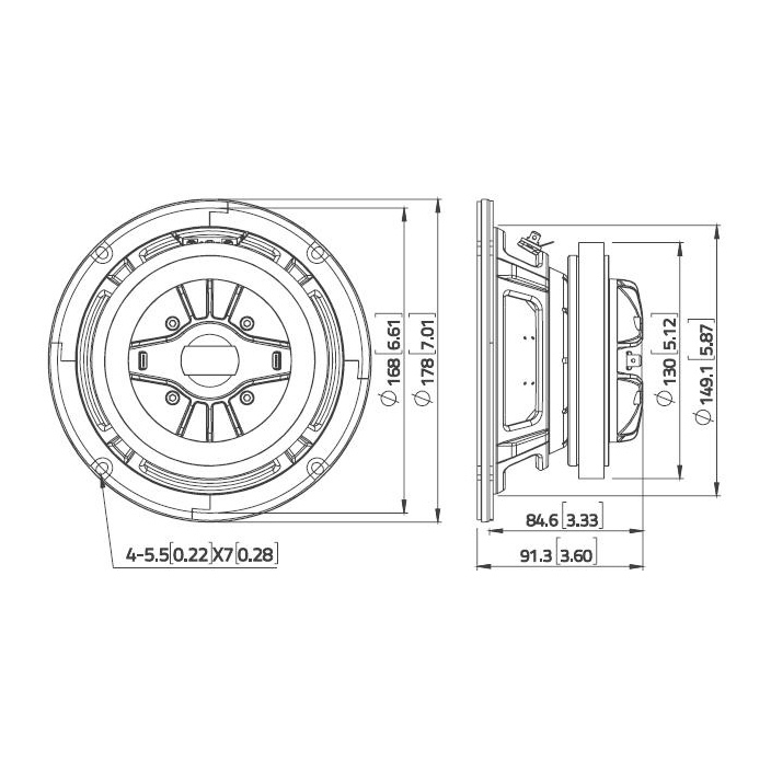 Lavoce CSF061.70K 6.5 inch Co-Axial Speaker Driver 35W 8 Ohm