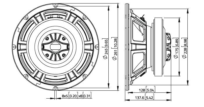 Lavoce CSF102.50K 10 inch  Co-axial Driver 300W / 60W 8 Ohm