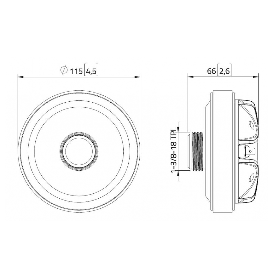 Lavoce DF10.172KS - 1 inch 60W 8 Ohm Compression Driver