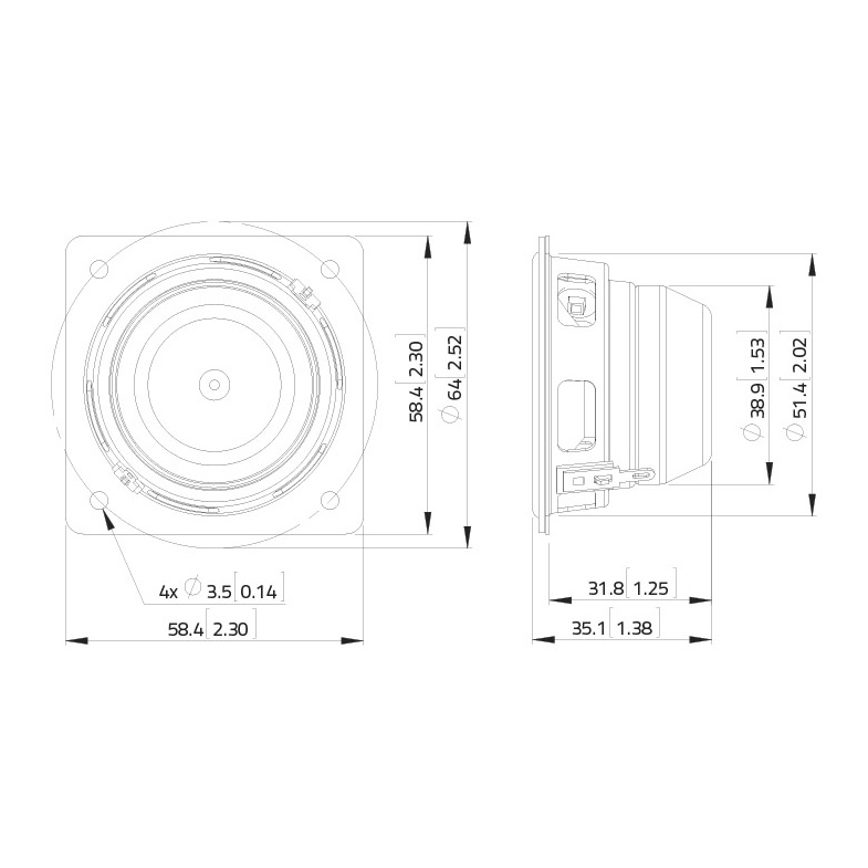 Lavoce FSN020.71F - 2 inch 15W 4 Ohm Loudspeaker