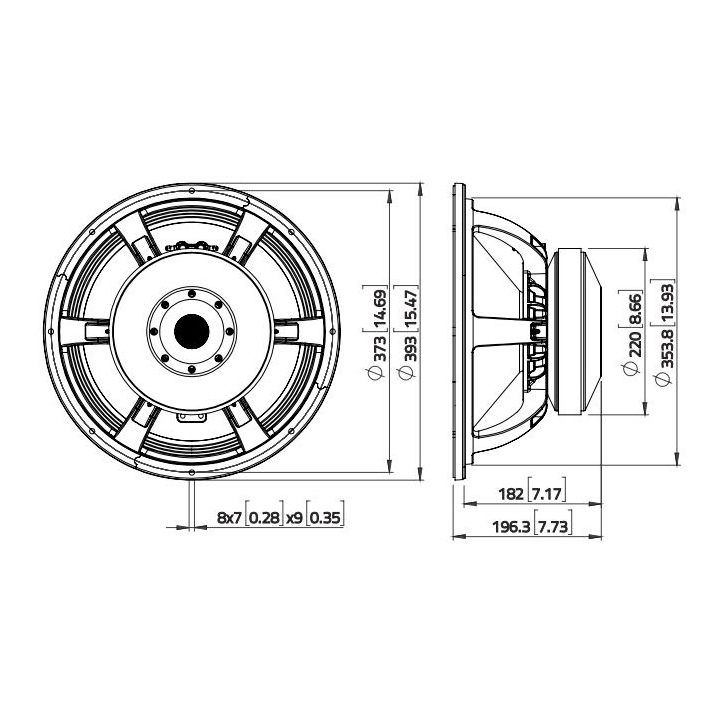 Lavoce WAF154.00 - 15 inch 1500W 8 Ohm Loudspeaker