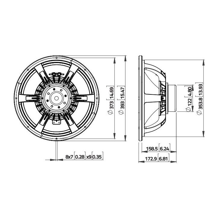 Lavoce WAN153.00 - 15 inch 500W 8 Ohm Loudspeaker