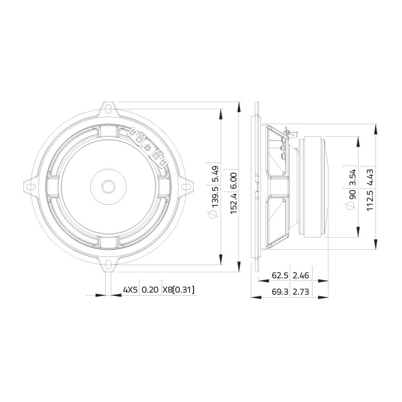 Lavoce WSF051.02 - 5 inch 60W 8 Ohm Loudspeaker