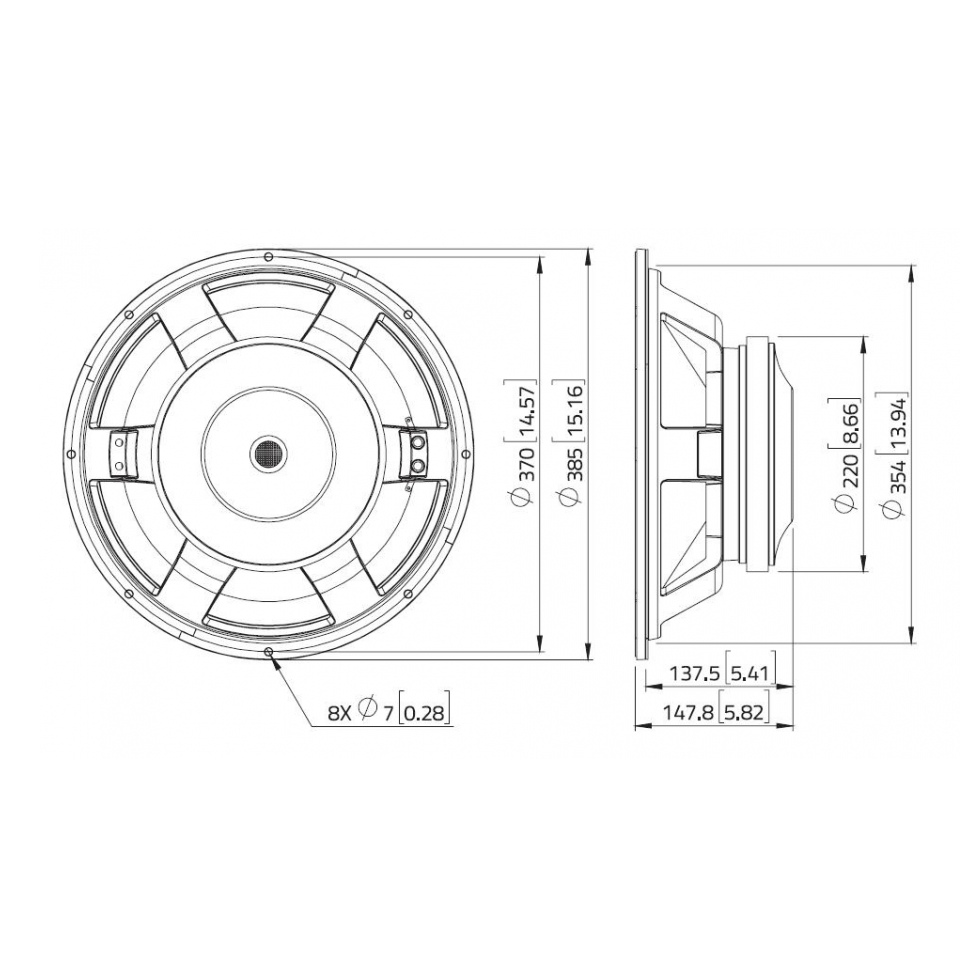 Lavoce WXF15.800 - 15 inch 800W 8 Ohm Loudspeaker