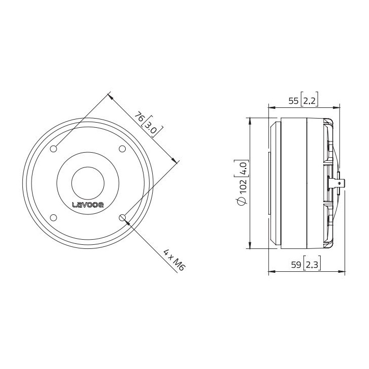 Lavoce DF10.17 1 inch  Compression Driver 60W 8 Ohm