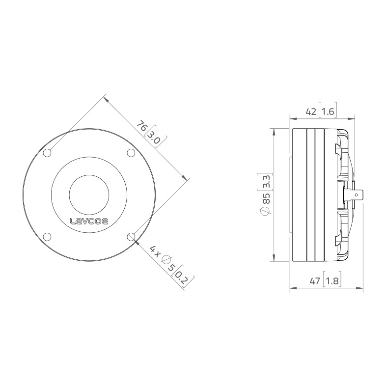 Lavoce DN10.17M 1 inch  Compression Driver 50W 8 Ohm