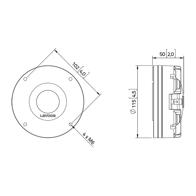 Lavoce DN14.30T-16 - 1.4 inch 110W 16 Ohm Compression Driver