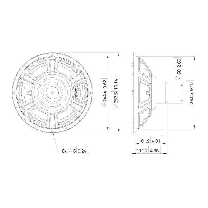 Lavoce NBASS10-20 10 inch  Speaker Driver 150W 32 Ohm