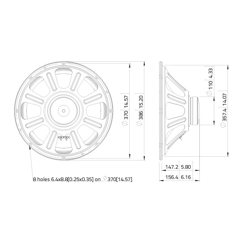 Lavoce LBASS15-15 15 inch  Speaker Driver 100W 8 Ohm
