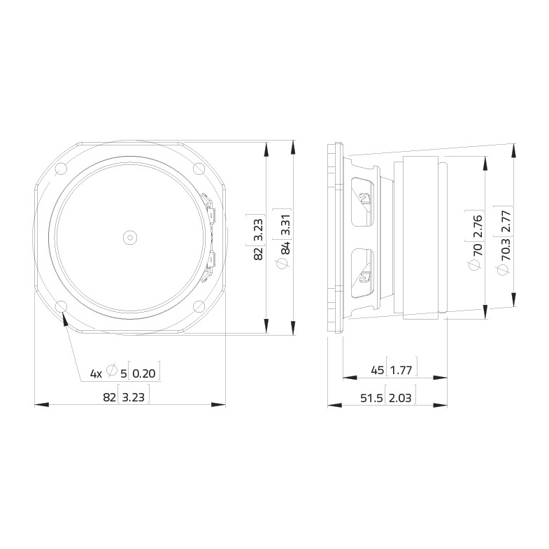 Lavoce FSF030.70 - 3 inch 30W 8 Ohm Loudspeaker