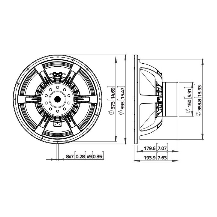 Lavoce WAN154.00 - 15 inch 1500W 8 Ohm Loudspeaker