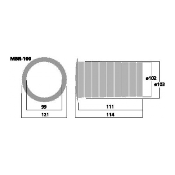 Monacor MBR-100 100mm Bass Reflex Tuning Port Tube