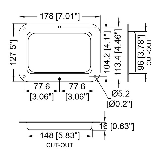 Tuff Cab Large Plain Dish Black Powder Coated