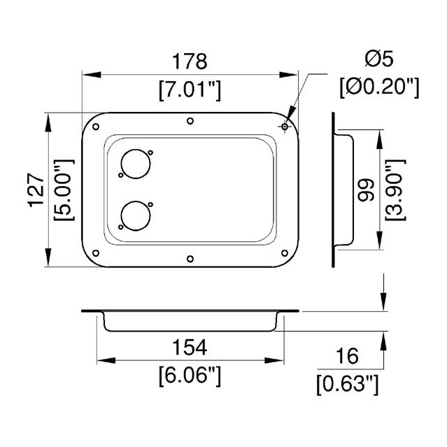 Tuff Cab Large Dish punched for 2x Neutrik D-Series sockets (NL4)