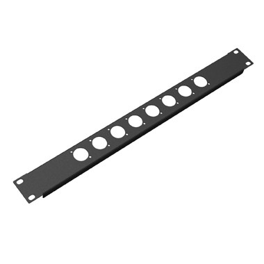 Tuff Cab 1U Rack Panel punched for 8x Neutrik D-Series sockets