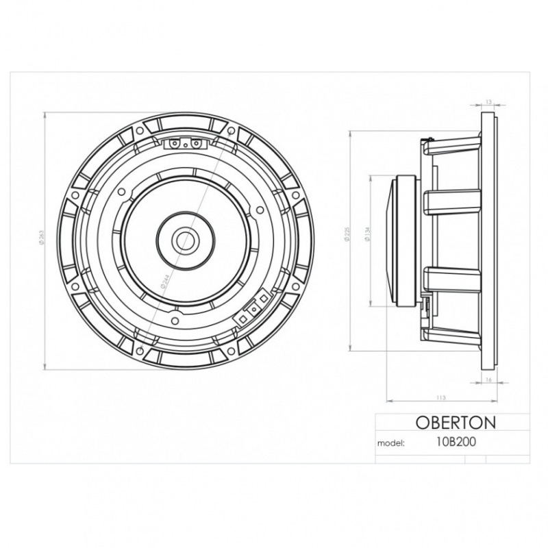 Oberton 10B200 - 10 inch 200W 8 Ohm