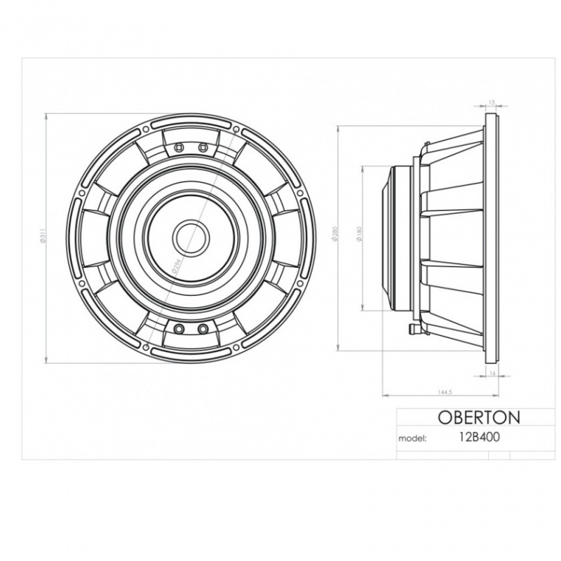 Oberton 12B400 - 12 inch 450W 8 Ohm