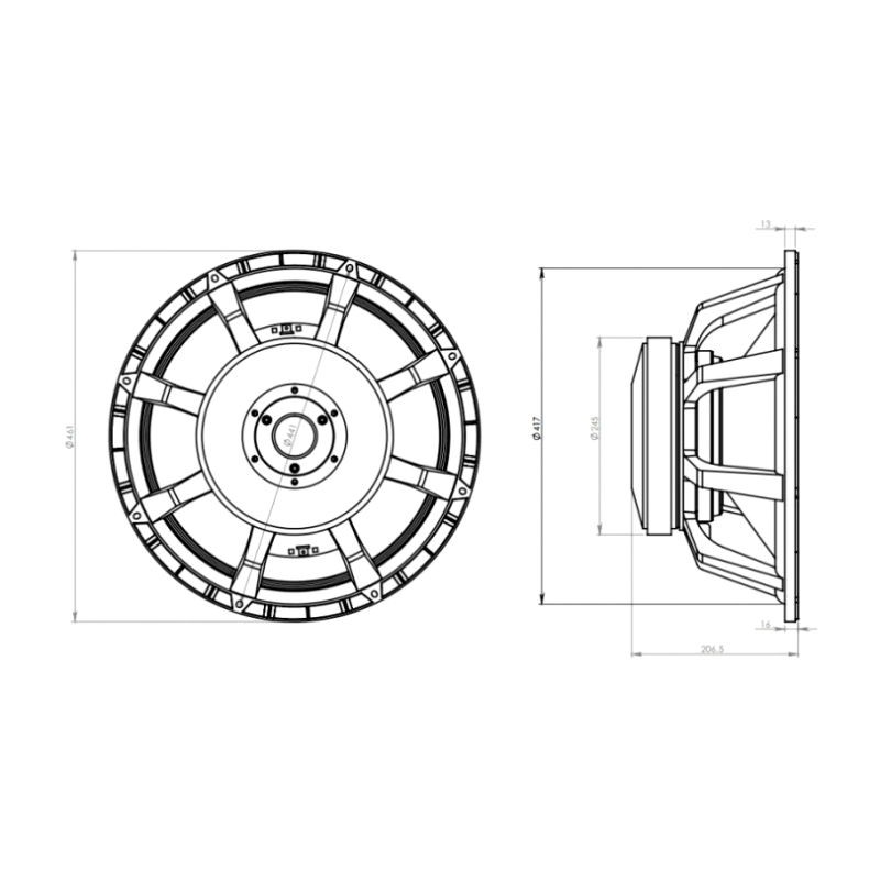 Oberton 18XB1600 - 18 inch 1600W 8 Ohm Loudspeaker