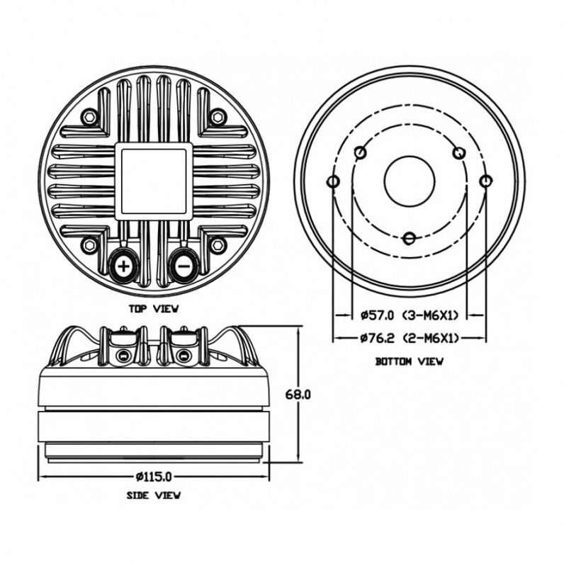 P-Audio BM-D446 Mk2 1 inch Compression Driver 50W 8 Ohm