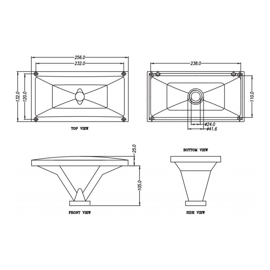 P-Audio PH-2513 1 inch Horn Flare Wave Guide